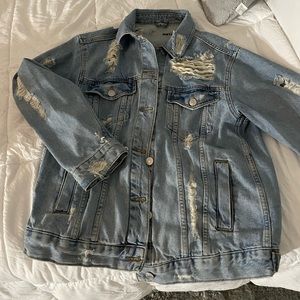 Top shop distressed jean jacket